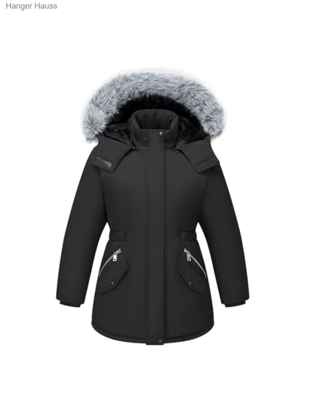 Girls Long Waterproof Winter Parka Fleece Puffer Coat
